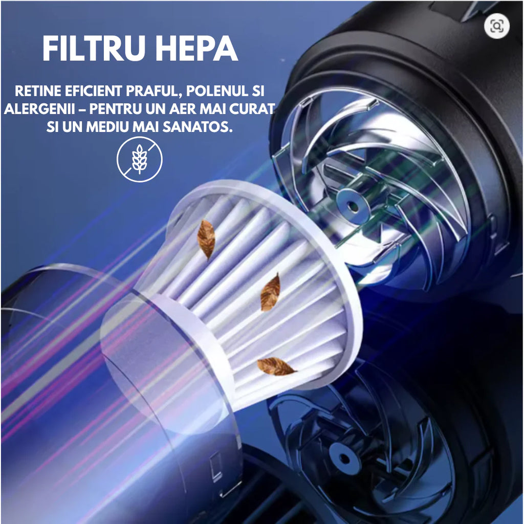 Mini-Aspirator Portabil Premium 120W (Fără Fir)