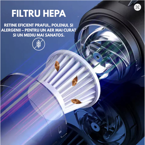 Mini-Aspirator Portabil Premium 120W (Fără Fir)