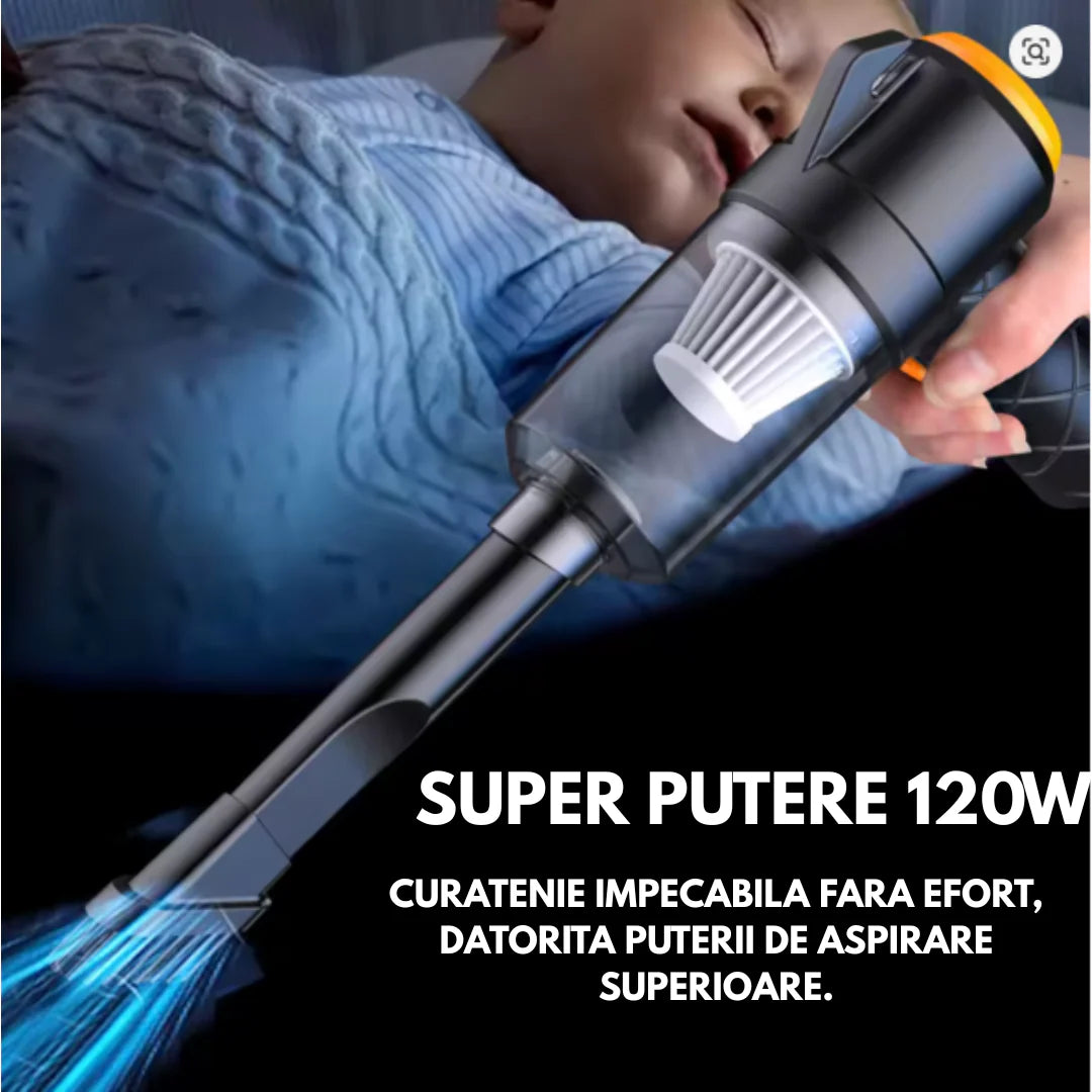 Mini-Aspirator Portabil Premium 120W (Fără Fir)